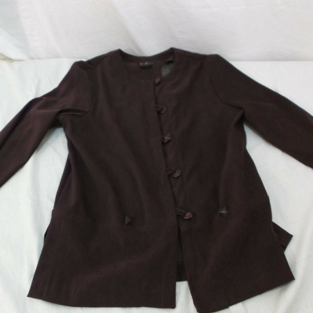 R & K ORIGINAL PURPLE SQUARE & CIRCLE BUTTONS sz10P DRESS JACKET COAT IG 2088